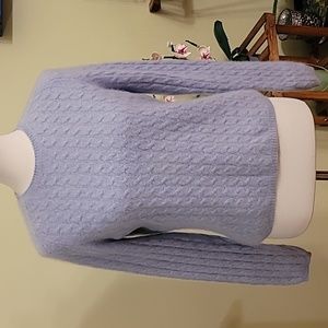 100% Cashmere Sweater, Belford, Baby Blue- Large